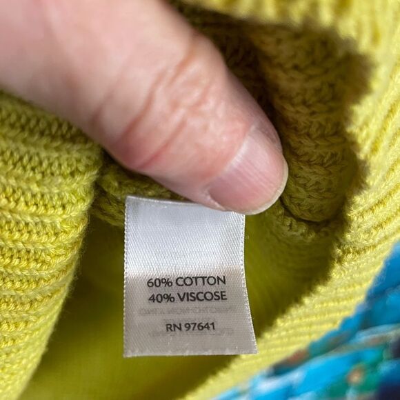 J. Jill Lime Green Knit Long Tunic Sweater Size Medium - Picture 4 of 8